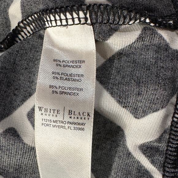 WHBM Large Top Geometric Sleeveless Stretch Pintuck Detail Surplice V-Neck Black - Picture 7 of 8